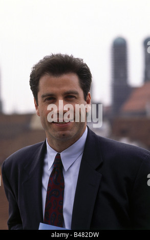 Travolta, John, * 18.2.1954, acteur américain, portrait, à la conférence de presse, première de film "Regarder Qui Parle", Hotel Raffael, Munich, 1990, Banque D'Images