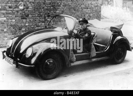 Transport / transport, voitures, modèles, Volkswagen, VW Beetle pour la police, Allemagne, 1948, Banque D'Images