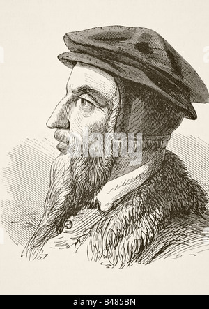 John Calvin, 1509 à 1564. Théologien français de la réforme protestante. Banque D'Images