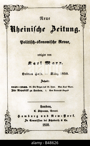 Presse/médias, revues/magazines, 'Neue Rheinische Zeitung', anthologie, 3ème volume, édité par Karl Marx, Londres, Hambourg et New York, 1850, titre, Banque D'Images