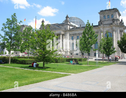 Coupole de verre du Reichstag à Berlin Allemagne , conçu par Norman Foster Banque D'Images