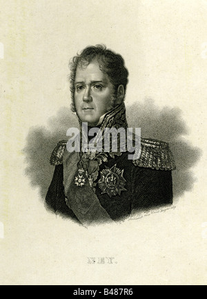 Ney, Michel, 10.1.1769 - 7.12.1815, général français, portrait, gravure, 19e siècle, Maréchal de France, Duc d'Elchingen, Prince de la Moskwa, Paire, militaire, uniforme, Guerres napoléoniennes, , n'a pas d'auteur de l'artiste pour être effacé Banque D'Images