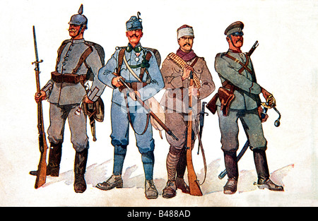 Militaire, AutricheHongrie, uniformes, fin du XIXe siècle, garde