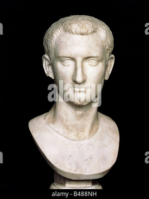 Caligula (Gaius Julius César Germanicus) 12 - 24.1.41 av. J.-C., empereur romain 16.3.37 - 24.1.41, portrait, buste, marbre, Museo Capitolino, Rome, , Banque D'Images