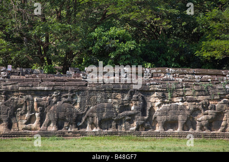 Terrasse des éléphants Angkor Thom Angkor Cambodge Banque D'Images