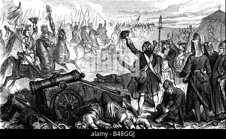 Événements, Grande guerre turque 1683 - 1699, Bataille de Senta, 11.9.1697, soldats du Brandebourg, gravure, XIXe siècle, guerres turques, Empire ottoman, Turcs, troupes épériales, Autriche, Serbie, Balkans, cavalerie, XVIIe siècle, historique, historique, peuple, Banque D'Images