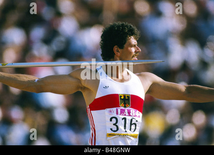 Hingsen, Jürgen, * 25.1.1958, athlète allemand (athlétisme), demi-longueur, Jeux Olympiques, Los Angeles, 1984, Banque D'Images