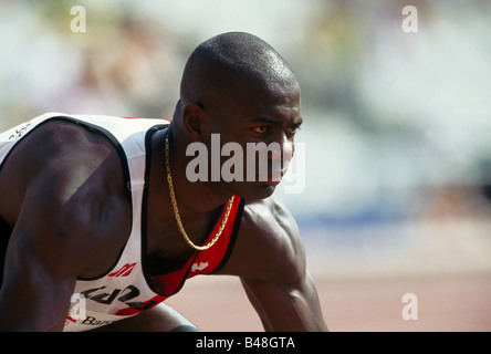 Johnson, Ben, * 30.12.1961, athlète canadien (athlétisme), portrait, Jeux olympiques, Barcelone, 1992, Banque D'Images