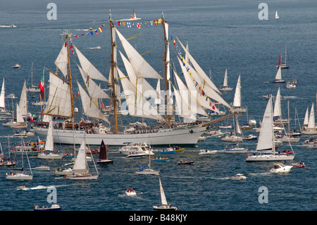 3 mâts barque mexicain Cuauhtemoc. 'Funchal 500 Tall Ships regatta'. Cornwall. UK Banque D'Images