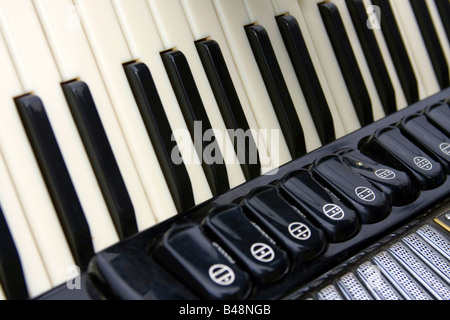 Close up de l'accordéon, instrument de musique. Banque D'Images