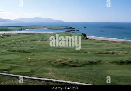 Golf 18 trous liens sur la côte atlantique de l'Irlande, Banque D'Images