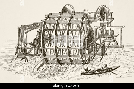 Les ouvrages d'eau du London Bridge, érigé pour la première fois en 1582. Banque D'Images