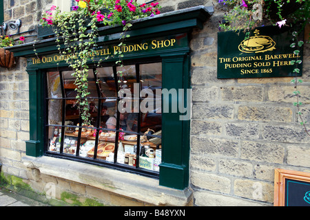 L'ancien Bakewell Pudding Shop original de Bakewell, Derbyshire, Angleterre, Royaume-Uni. Banque D'Images