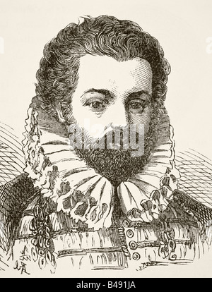 Sir Christopher Hatton, 1540 - 1591. Homme politique anglais. lord Chancelier d'Angleterre et peut-être un amant de la reine Elizabeth I. Banque D'Images