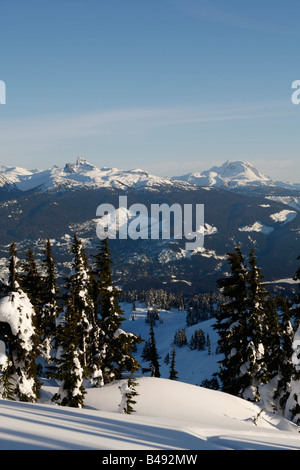 Paysages de montagne d'hiver de Black Tusk à Whistler BC Banque D'Images