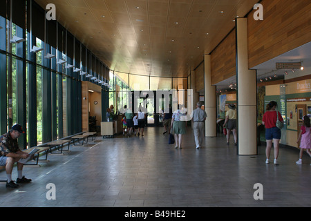 L'intérieur du centre des visiteurs de Morton Arboretum, Lisle, Illinois Banque D'Images