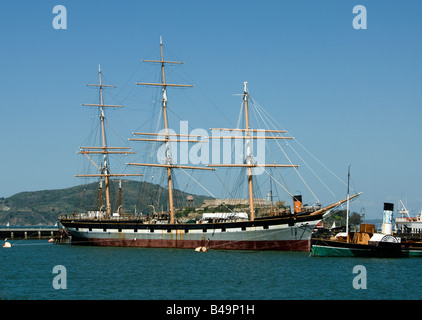 La Californie San Francisco plus hstoric Balclutha voilier dans l'Hyde Street Pier collection maritime. Banque D'Images