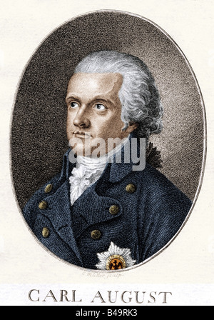 Charles Auguste, duc de Saxe-Weimar-Eisenach 28.5.1758 - 28.6.1828, portrait, gravure de C. Müller, vers 1800, l'artiste n'a pas d'auteur pour être effacé Banque D'Images