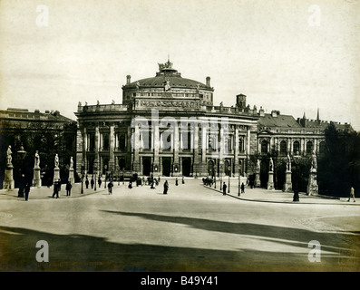 Géographie / voyages, Autriche, Vienne, théâtre / théâtre, théâtre de cour, vue extérieure, construit par Gottfried Semper et Karl Baron de Hasenauer, 1874 - 1888, 1904, Banque D'Images