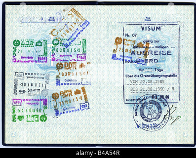 Géographie/voyages, Allemagne, République démocratique allemande, documents, passeport, 1990, Banque D'Images