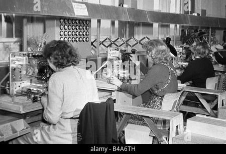 Géographie/voyages, Allemagne, RDA, industrie, production de téléviseurs, VEB Sternradio, Berlin-est, 1958, Banque D'Images