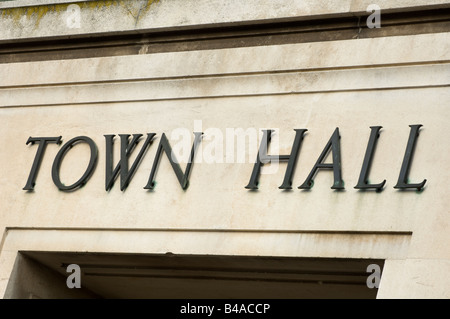 Signe de l’hôtel de ville Banque D'Images