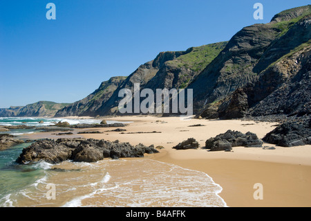 L'ouest de l'Algarve Costa Vicentina, Castelejo Beach Banque D'Images