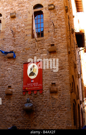 Musée Casa di Dante - Musée, maison de Dante Florence (Firenze), Italie (Italia) Banque D'Images