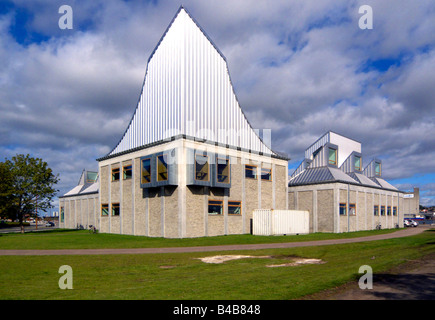 Vue depuis le sud/est de l'Utzon Center dans le port d'Aalborg au Danemark Banque D'Images