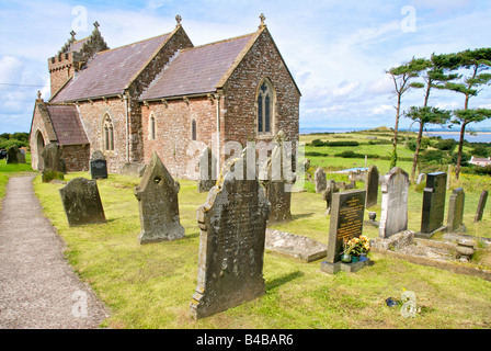 Église Llanmadoc Banque D'Images