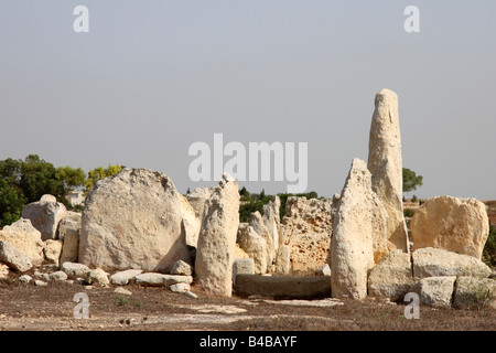 West Temple d'Hagar Qim, Malte. Banque D'Images