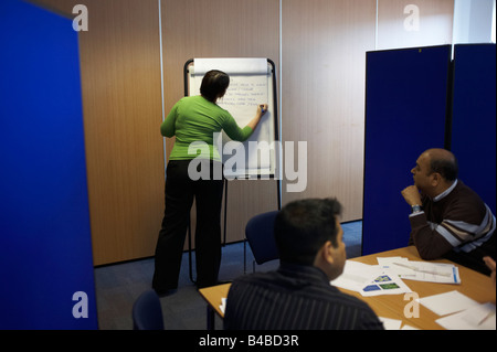 Jeu de rôle et la pensée positive à un conseil d'entreprise atelier organisé pour le personnel de la société du quartier Southwark Banque D'Images