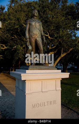 Statue du général William Moultrie à White Point Gardens dans le quartier historique de Charleston SC Moultrie connu sous le nom de Swamp Fox Banque D'Images