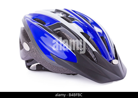 Casque de vélo isolé sur fond blanc Banque D'Images