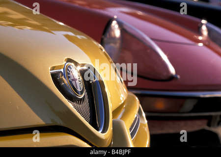 Voiture, Alfa Romeo Spider 2.0 Twin Spark, convertibles, l'année de modèle 2000, jaune, vue détaillée, grill, grill, Cowling, technique/acc Banque D'Images