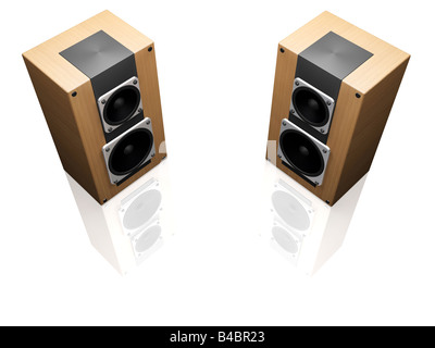 3D render of speakers isolé sur fond blanc Banque D'Images