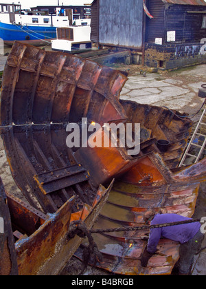 Shuttlewood chantier naval, un chantier naval traditionnel dans Paglesham Manchester Royaume-Uni Grande-Bretagne Angleterre UK 2008 Banque D'Images