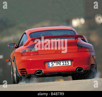 Voiture, Porsche 911 GT2, l'année de modèle 2001-, rouge, roadster, coupé, de l'arrière, vue arrière, ams 05/2001, Seite 022 Banque D'Images