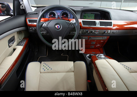 Voiture, BMW Alpina B7, Limousine, roadster, bleu, l'année de modèle 2004-, vue de l'intérieur, vue de l'intérieur, l'habitacle, la technique/accessoire, le CAC Banque D'Images