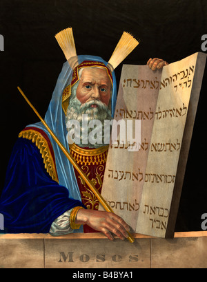 Moïse et les Dix Commandements Banque D'Images