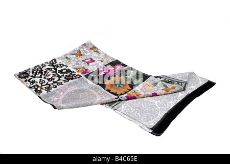 Mesdames floral noir et gris foulard Banque D'Images