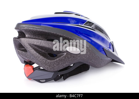 Casque de vélo isolé sur fond blanc Banque D'Images