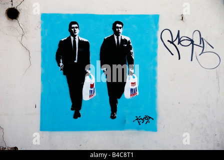 Septembre 2008 Hackney East London Shoreditch graffitti Banque D'Images