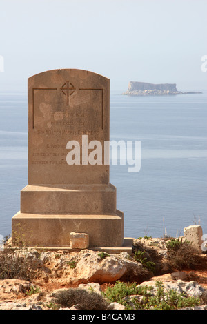 "Le général Sir Walter Norris Congreve', près de Memorial à Mnajdra, Malte. Banque D'Images