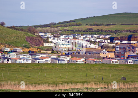 Static Caravan Park près de Burton Bradstock West Dorset Angleterre Grande-bretagne UK 2008 Banque D'Images