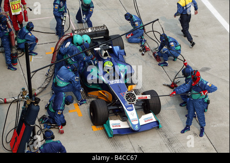 Sport moteur, Felipe Massa, Sauber Petronas, la formule 1, 2005 pit stop, Malaisie, photographe : Daniel Reinhard Banque D'Images