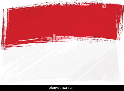 L'Indonésie et Monaco flag Grunge Banque D'Images