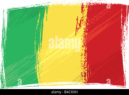 Grunge drapeau Mali Banque D'Images