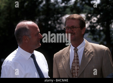 Ferdinand Piëch et Wendelin Wiedeking, Volkswagen VW, Porsche, Portrait, parler Banque D'Images