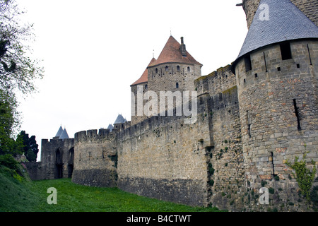 FRANCE, Carcassonne. En France Carcassonne - un château médiéval fortifié Banque D'Images